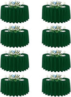 sancua Round Tablecloth 90 Inch Fit 30-72 Inch Tables, 8 Pack Hunter Green by sancua