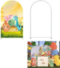 Dinosaur Cartoon Park Arch Backdrop Fabric Cover Boys Wild Jungle Birthday Party Decorations Arches Stand Covers for Festa Dino Baby Shower Balloon Parties Decor Banner2.6x6FT by ellteecz
