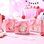 Kolldenn 40 Pcs Pink Halloween Party Favor Bags with Handles,Ghost Style - Image 3