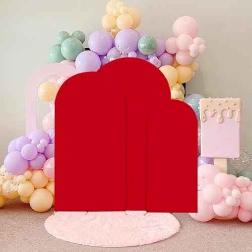 HAINARverS Set of 3 Stretchy Arch Backdrop Stand Covers, Red, 6/6.6/7.2FT - Image 7
