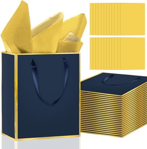 Epoesch 24 Pack Gift Bags with Handles & 24 Tissue Papers – 8x5x10 Inches by Unknown