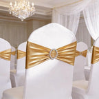 Gold Chair Sashes 50 Pack, Elastic Gold Chairs Bows Bands with Buckle Slider for Wedding Party Birthday Christmas Decor - Image 5