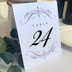 Classic Flourish Table Numbers, Purple, 1-55 by DocumentsandDesigns