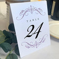 Classic Flourish Table Numbers, Purple, 1-50 by DocumentsandDesigns