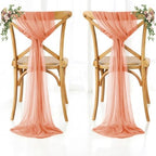 Pack of 200 Chiffon Chair Sashes for Wedding & Event Décor - Coral Peach - Image 6