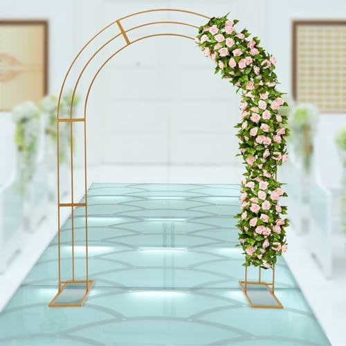 3-Layer Arch Backdrop Stand Metal Open Arch Backdrop Frame U Shaped Wedding Arches for Climbing Plant Outdoor & Indoor, Party Ceremony Decoration - Image 3