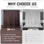 gogoparti 20x12ft Brown Backdrop Curtain for Wedding Parties, 4 Panels (5x12 ft Each) Wrinkle-Free Dackdrop Curtains, Silky Draping Fabric for Birthday Party, Baby Shower, Photo Background - Image 3