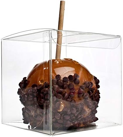 4x4x4 Caramel Apple Boxes With Hole for Sticks, 25 Pack, Clear Gift Box For Candy, Cupcakes, Macarons, Cookies, Party Favors, Bakery, Wedding, Baby Shower, Ornaments, Food Safe Crystal Clear Display - Image 5