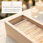 WE Games Personalized Guest Book Alternative, Wooden Memory Keepsake Box, 54 Blocks, Custom Engraved Couple with Tree - Engagement Party, Wedding Shower, Bachelorette Party - Image 5