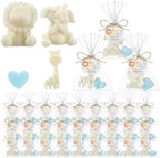 40 Sets Safari Animal Baby Shower Soaps Favors for Guests Jungle Greeting Card Bath Gift for Birthday Party (animal,Blue) by Demissle