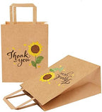 50Pcs 10x8x4.7 Thank You Gift Bags Bulk, Thank You Bags for Business Small, Sunflower Paper Small Gift Retail bags with Handles (B) - Image 2
