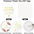joycraft Wedding Tags, 50Pcs 2.5 in Gold Foil Thank You Tags with String (Pack of 4) - Image 3