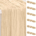 6 Pack Nude Cheesecloth Table Runner 35x120 Inch 10Ft Rustic Gauze Cheese Cloth Table Runner Sheer Cheesecloth Table Runners for Wedding Party Bridal Shower Decoration by SuBleer