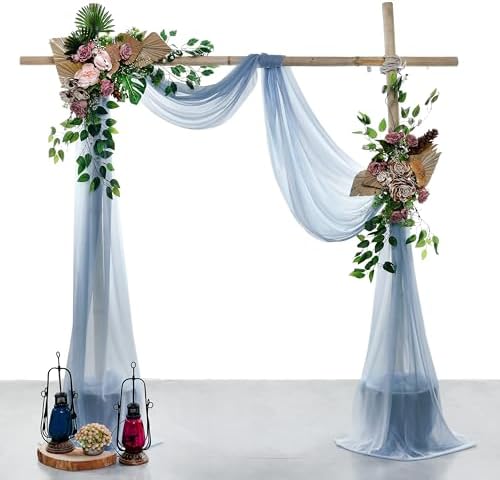 Pack of 1 Wedding Arch Drape Panel Fabric 30" x 50ft - Dusty Blue - Image 2