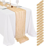 Showgeous 16 Pack Beige Cheesecloth Table Runner 17 x 108 Inch by Showgeous
