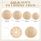 Hortsun 6 Pcs Print Burlap Paper Lanterns Classroom Decor,16 Inch - Image 2