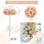 56 Pcs Peonies Artificial Flowers Bulk, 4.7’’ Peonies - Light Brown - Image 2