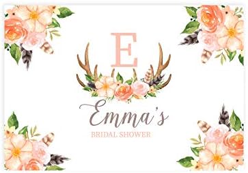 Andaz Press Custom Personalized Disposable Paper Placemats, 12 x 18 Inch, Set of 25, Custom Bridal Shower Boho Coral Floral, Tableware, Dining, Tabletop, Table Setting for Wedding, Bridal Shower by AndazPress