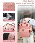 Diaper Bag with Changing Station, Waterproof 3 in 1 Diaper Backpack with Foldable Changing Pad, Large Travel Backpack for Mom & Dad, Baby Gift for Girl & Boy,Pink - Image 6