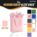 YACEYACE Pink Gift Bags 20Pack, Pink Gift Bags with Tissue Paper - Image 2