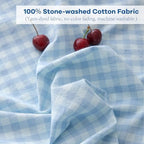 Light Blue White Gingham Tablecloth Rectangular 84"x60" - Image 6