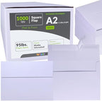 Winlyn 1000 Pcs White A2 Invitation Envelopes, Peel & Press Self Seal, 4 3/8 x 5 3/4 Square Flap, RSVP & Return Envelopes, 95lb. Paper, Perfect for Announcements, Greeting Cards, Letters by Winlyn