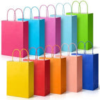 100Pcs Small Paper Gift Bags with Handles 6.3"x3.15"x8.66" Colorful Paper Party Favor Bags with Handles Paper-Gift-Bags Bulk for Birthday Baby Shower Crafts Wedding Party Supplies (10 Colors) by Unknown