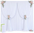 40ft x 12ft White Backdrop Curtains Wrinkle Free Backdrop Curtain for Wedding Parties White Fabric Backdrops Drapes Back Drop Cloth Bridal Shower Stage Curtains Wedding Decorations for Reception by Tao-GePartyDecorations