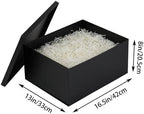 UoeRing 2Pcs Black Extra Large gift box with lids 16.5×13×8 Inches gift boxes for presents,Birthday Box (include Ribbon, Paper Shred Filler Gift Card & Envelopes) - Image 2