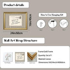 What's The Best That Could Happen Wall Art Vintage Inspirational Sign Wall Decor Trendy Striped Quote Postcard Poster Canvas Painting Print for Living Room Bedroom 24x16 inch Gold Framed - Image 2