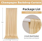 10ft x 10ft Wrinkle Free Champagne Backdrop Curtains for Parties Weddings, Thick Silky Polyester Fabric Photo Backdrop Drapes, 2 Panels 5X 10 ft Background Cloth for Birthday Baby Shower Photography - Image 4