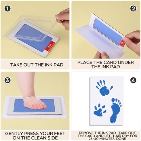 Jetec 60 Set Inkless Hand Footprint Paw Print Kit Ink Pad, 12 Colors - Image 6