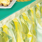 Lemon Green Table Skirt. 6ft Table Skirt with Double Layer Organza! Jungle Theme Decorations, Birthday, Tropical Party Decorations. Tutu Table Skirts for Rectangle Tables 6ft - Image 5