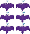 Fitable 6 Pack Purple Square Tablecloths 70x70 Inch for 2-4 Ft Tables by Fitable