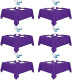 Fitable 6 Pack Purple Square Tablecloths 70x70 Inch for 2-4 Ft Tables by Fitable