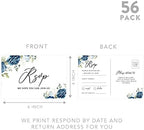 Andaz Press 56-Pack Personalized RSVP Postcards for Wedding Dusty Blue Roses Cardstock Response Reply Cards for Bridal Shower Baby Shower Birthday Event Custom Date and Return Address 4 x 6-Inch - Image 5