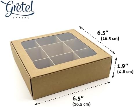 20-Ct Kraft Treat Boxes, 6.5x6.5x1.9in, Window & Dividers - Image 5