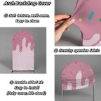 Arch Backdrop Cover Ice Cream Sprinkles Girls Birthday Party Decorations Arch Frame Fabric Cover Sweet ONE Candy Pink Baby Shower Baptism Parties (6x2.6ft Cover,cream2) - Image 3