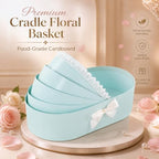 6PCS Baby Shower Box, Baby Carriage Centerpiece Floral Baskets, Crib Basket Cardboard Box, Cradle-shaped Flower Basket Gift Boxs for Celebration Birthday Decor (Blue, 13.19*6.89*3.15 in) - Image 4