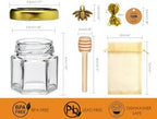 Small Honey Jar, Mini Honey Jars with Dippers, Hexagonal Jars 1.5oz 40 Pack - Image 2