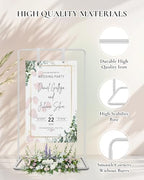 Wedding Welcome Sign Stand, Welcome to our Wedding Sign Holder, Elegan White Easel Stand for Sign Poster With 39 Premium Templates & Leather Sign Hanging Straps,Easel Sign Stand for Wedding Decor - Image 3