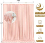 20x10ft Blush Pink Backdrop Curtain Panels for Parties - Wrinkle Free Polyester Photo Curtain Backdrop Wedding Back Drop Fabric Drapes for Party Decorations Background for Photography - Image 5