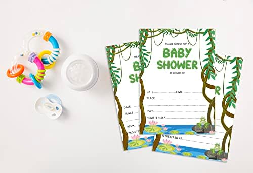 Pack of 30, Boy/Girl Baby Shower Party Collection, Baby Shower Invitation Cards, Fill in the Blank Invites WIth Envelopes, Jungle Theme Party Supplies - Image 4