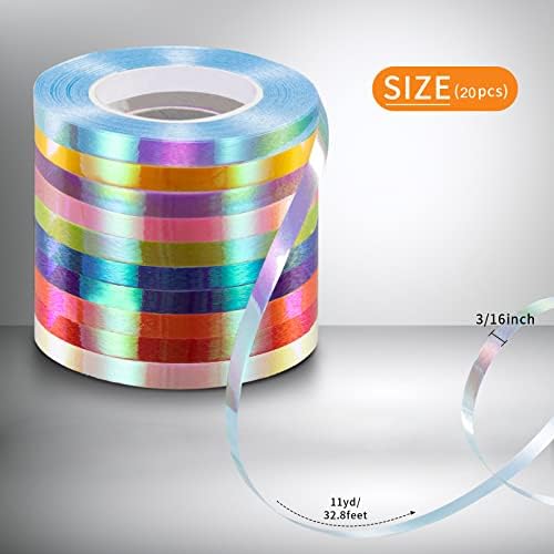 100 Pcs Bright Bows and Ribbon Assortments - Shiny Bows for Gift Wrapping, Curling Ribbon for Christmas, Hanukkah, Birthdays, Weddings, Bridal Showers, Baby Showers (Rainbow Mix 100 Pcs Set) - Image 4