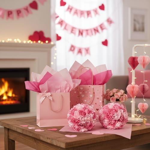 500 Sheets Pink Tissue Paper Bulk 20 x 30 Inch for Fall Floral Packaging - Image 2