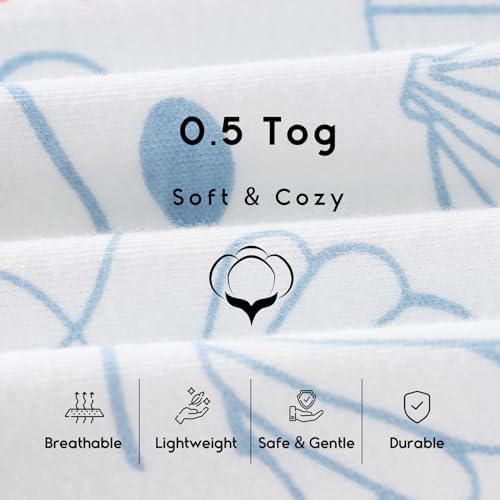 Yoofoss Baby Sleep Sack 12-18 Month 0.5TOG 100% Organic Cotton 2-Way Zipper - Image 6