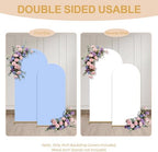 White Blue Arch Backdrop Cover Set of 2 (6FT/7.2FT) Arch Cover Spandex Party Wedding Arch Stand Covers for Baby Shower Bridal Shower Photo Birthday Spandex Baby Balloon Arch Covers Stretchy Backdrop - Image 3