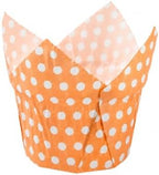 Restaurantware Panificio 1.2 Ounce Round Paper Cups 200 Polka-Dot Printed Baking Liners - Durable Disposable Orange Paper Baking Cups Withstands Up To 425F Ideal For Eclairs And Cupcakes - Image 2