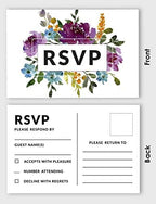 50 Blank RSVP Postcards Floral & Leaves Print 4"X6" Response Cards,RSVP Reply Card for Wedding,Bridal Shower,Baby Shower - Image 4