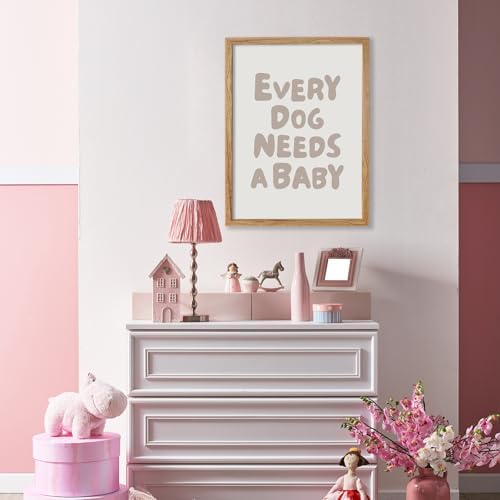 Framed Fun Kids Quotes Canvas Posters Every Dog Needs A Baby Wall Art Modern Trendy Minimalist Toddler Prints Playing Print For Nursery Room Wall Decor 24x36 inch - Image 6